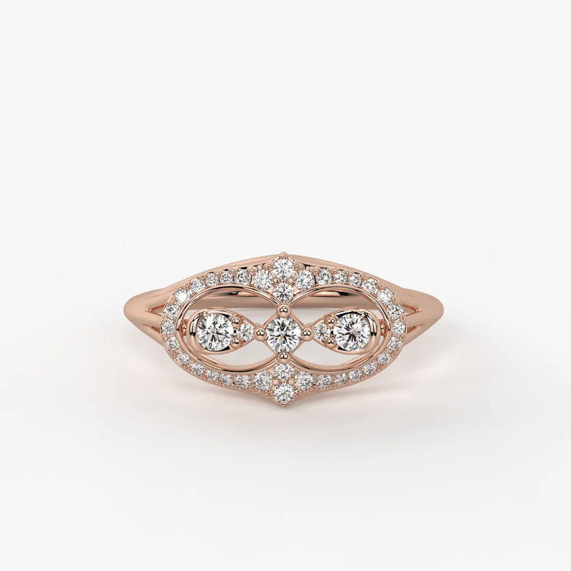 Akhzar Diamond Navette Ring
