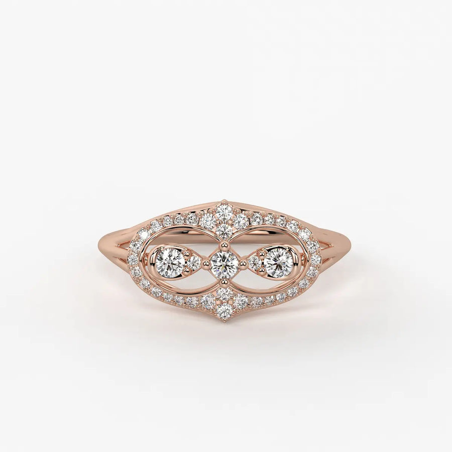 Akhzar Diamond Navette Ring