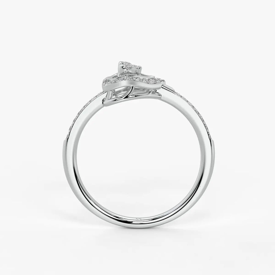 Drifted Heartline Diamond Ring
