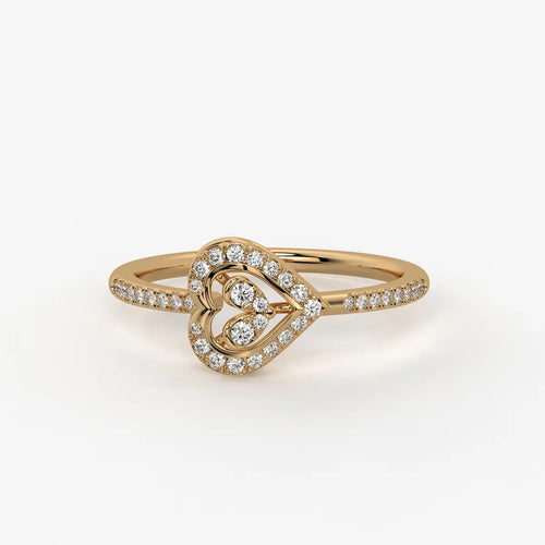 Drifted Heartline Diamond Ring