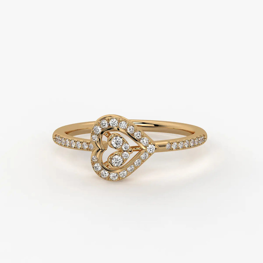 Drifted Heartline Diamond Ring