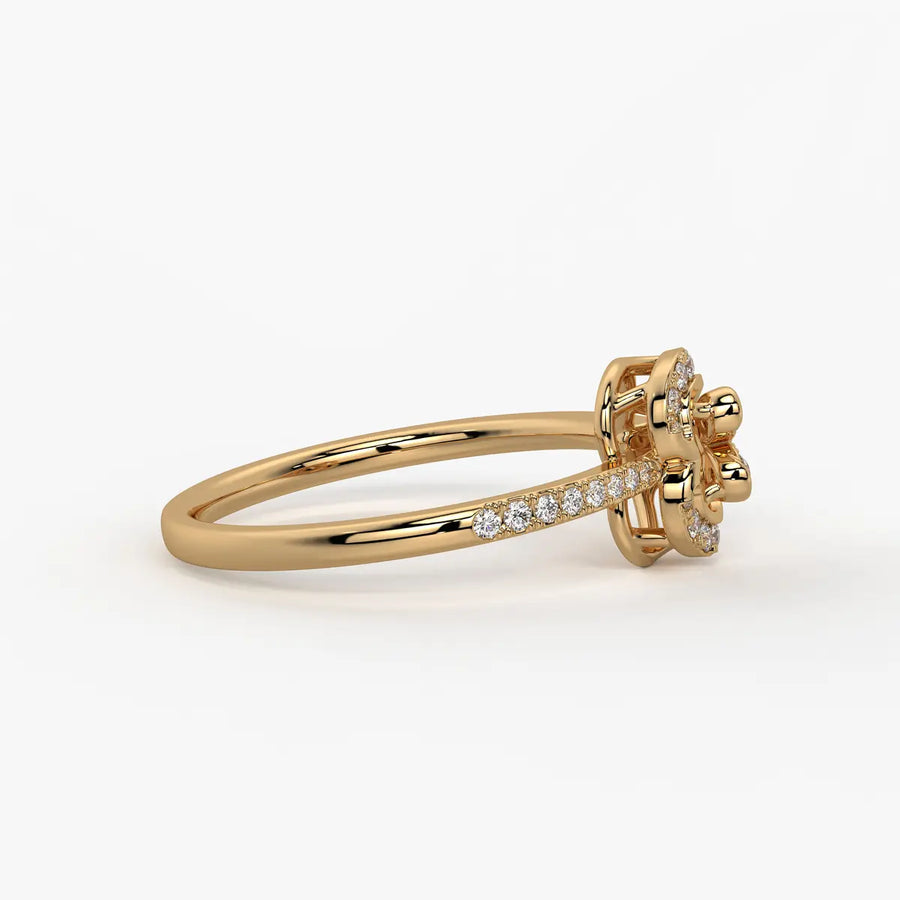 Drifted Heartline Diamond Ring