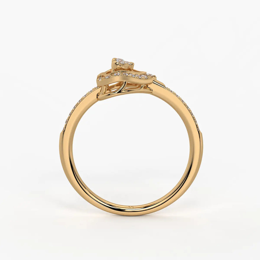 Drifted Heartline Diamond Ring