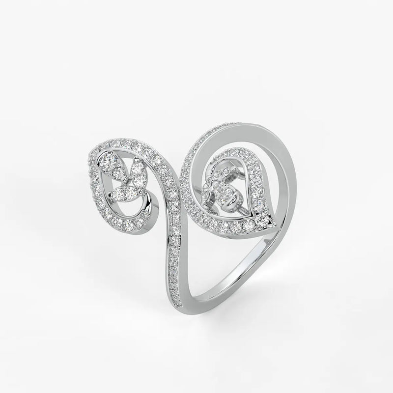 Rudraveer Diamond Twin-Leaf Ring