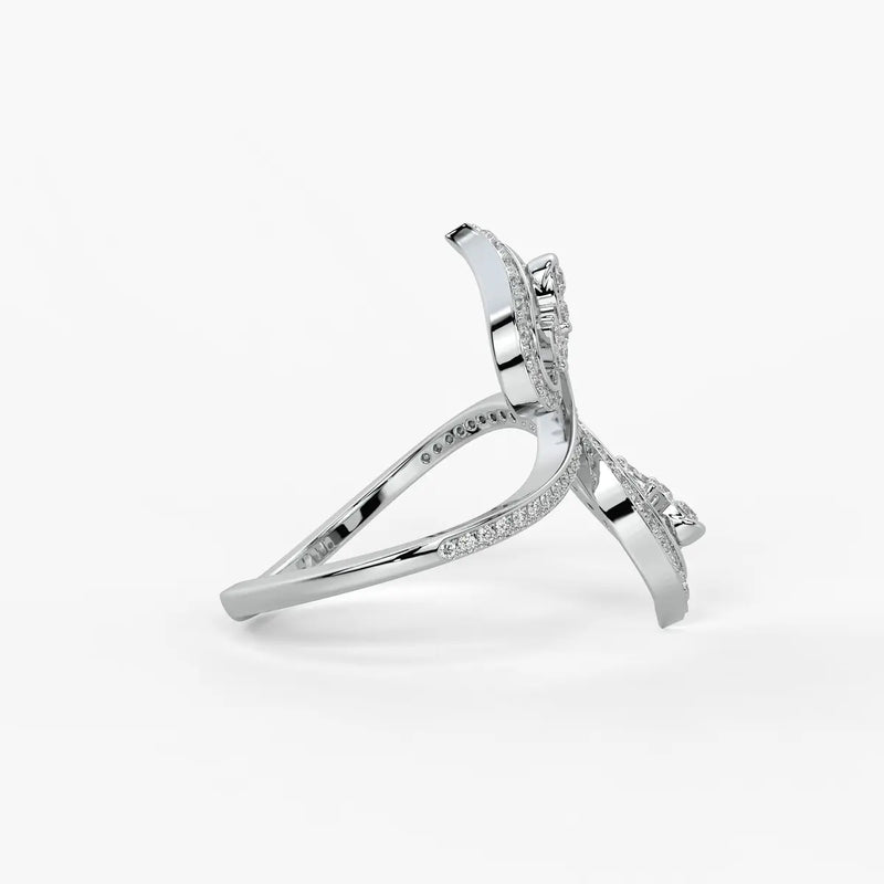 Rudraveer Diamond Twin-Leaf Ring