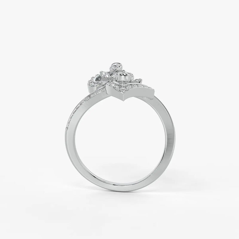 Rudraveer Diamond Twin-Leaf Ring