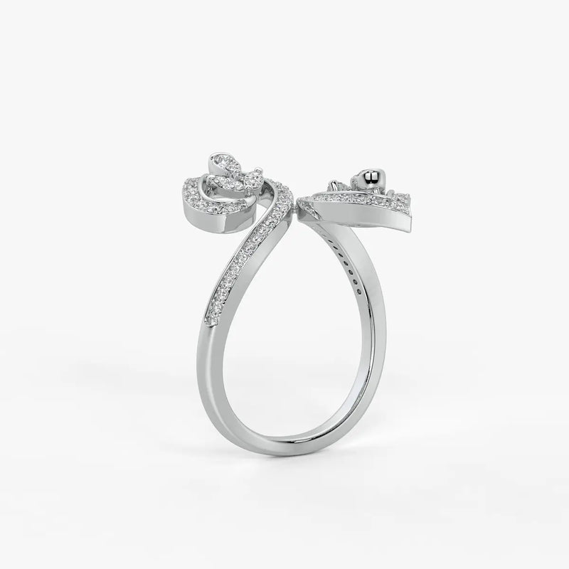 Rudraveer Diamond Twin-Leaf Ring