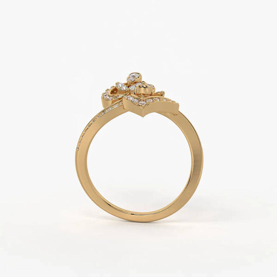 Rudraveer Diamond Twin-Leaf Ring