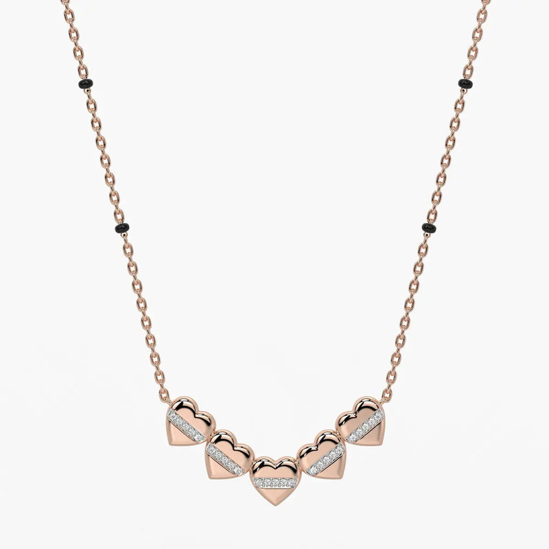 Layered Heart Charm Mangalsutra