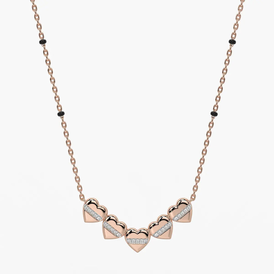 Layered Heart Charm Mangalsutra