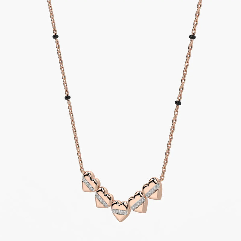 Layered Heart Charm Mangalsutra