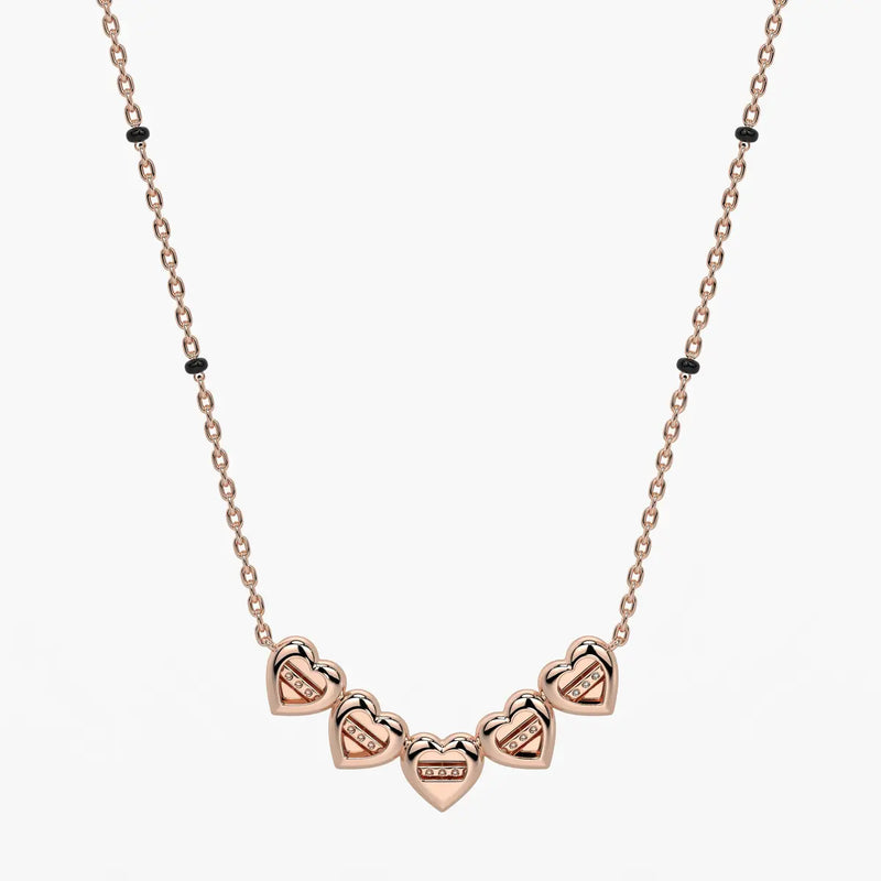 Layered Heart Charm Mangalsutra