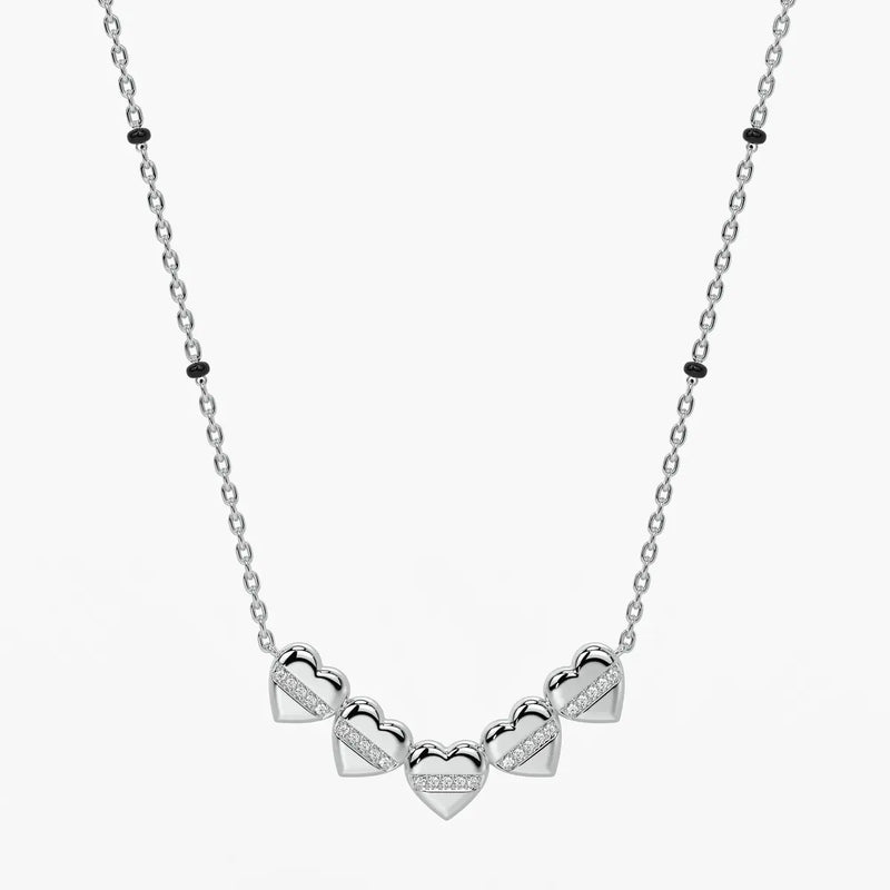 Layered Heart Charm Mangalsutra