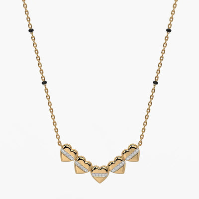 Layered Heart Charm Mangalsutra