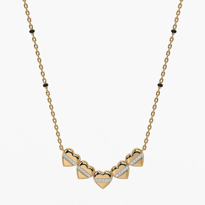Layered Heart Charm Mangalsutra