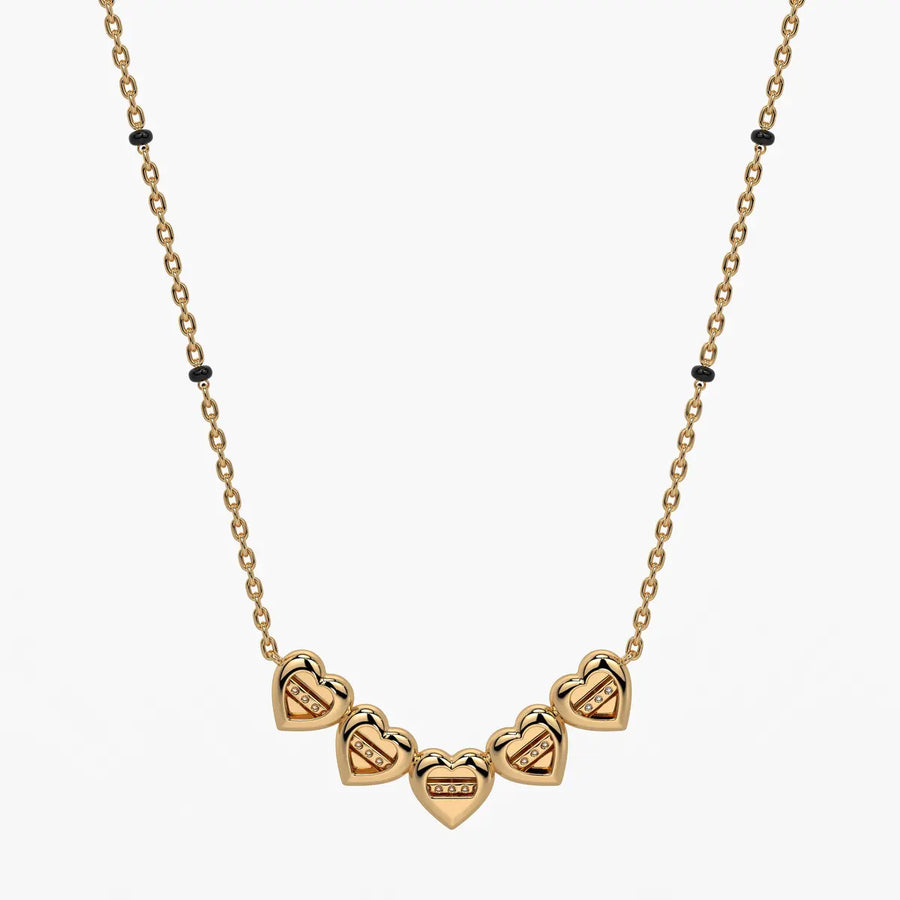 Layered Heart Charm Mangalsutra