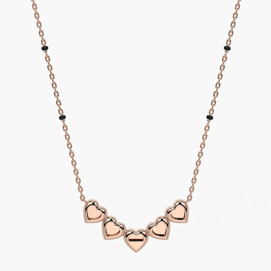 Five Heart Cluster Mangalsutra