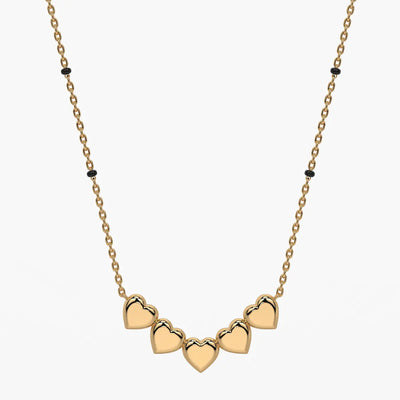 Five Heart Cluster Mangalsutra