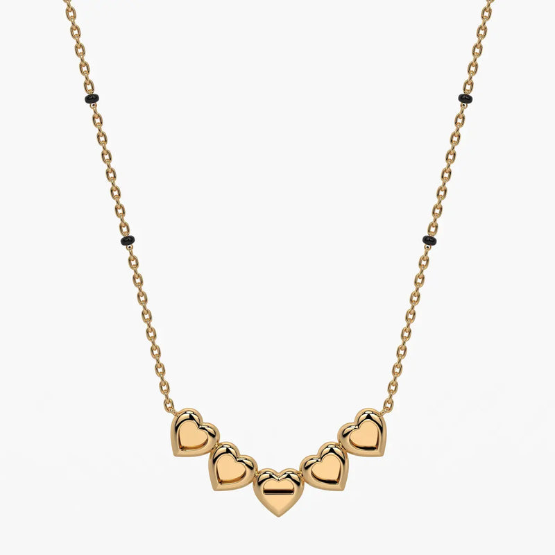 Five Heart Cluster Mangalsutra