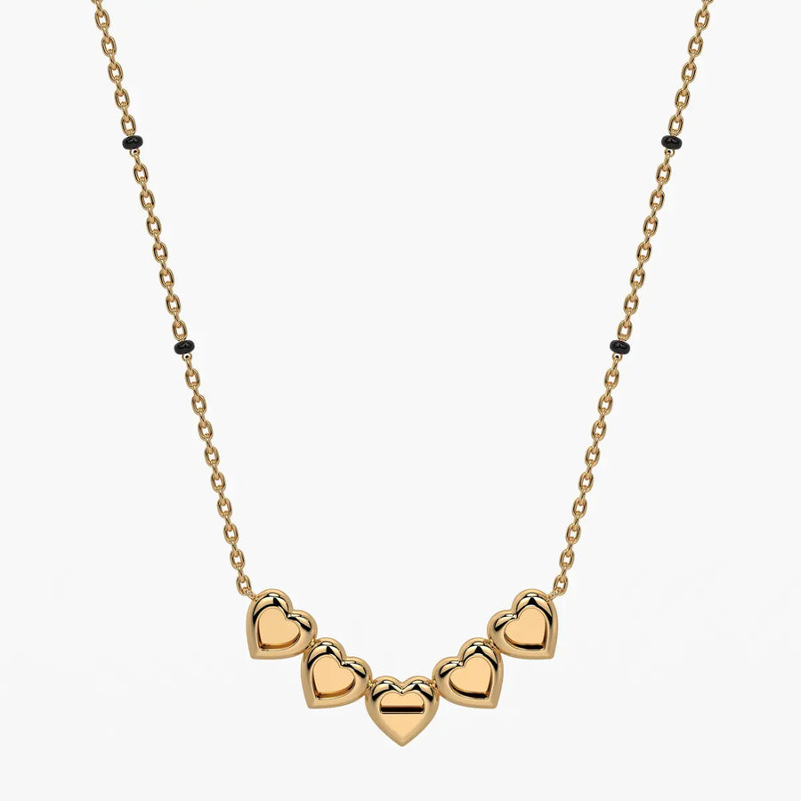 Five Heart Cluster Mangalsutra
