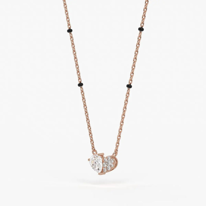 Oval Solitaire Pendant Mangalsutra