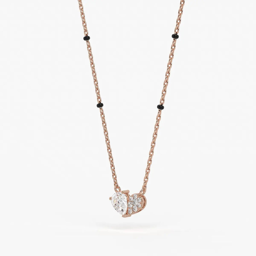Oval Solitaire Pendant Mangalsutra