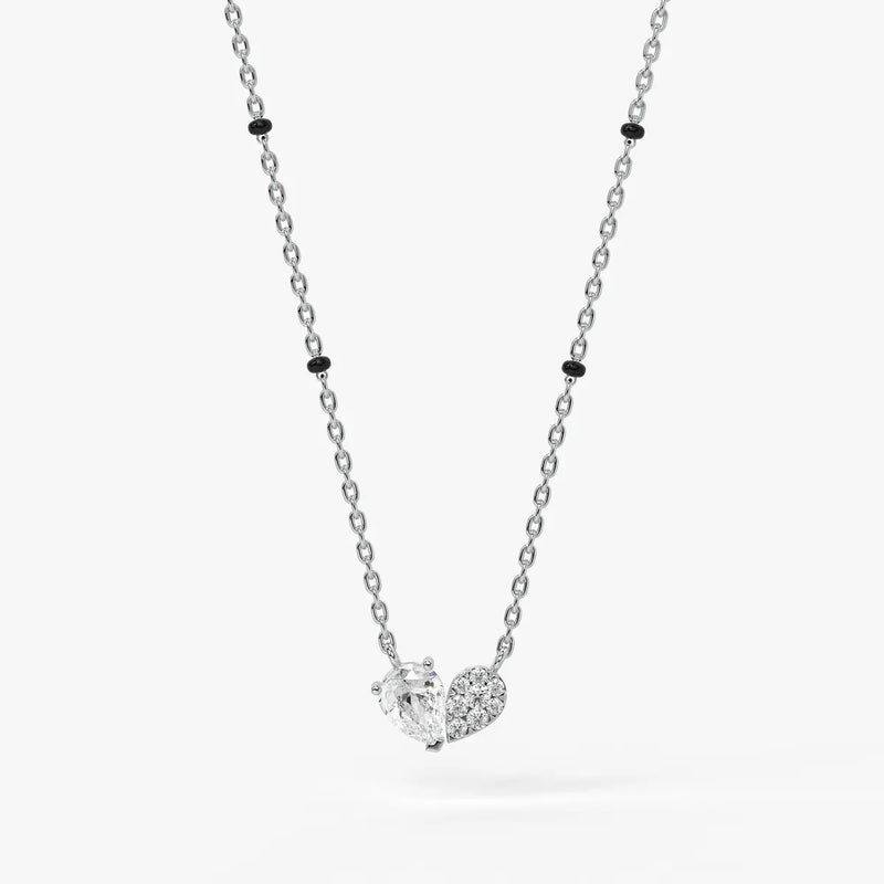 Oval Solitaire Pendant Mangalsutra