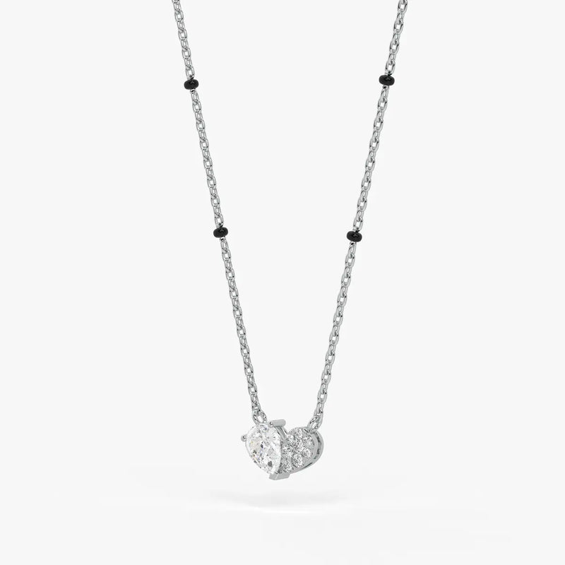 Oval Solitaire Pendant Mangalsutra