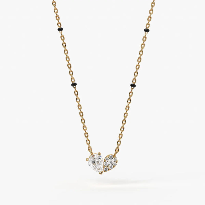 Oval Solitaire Pendant Mangalsutra