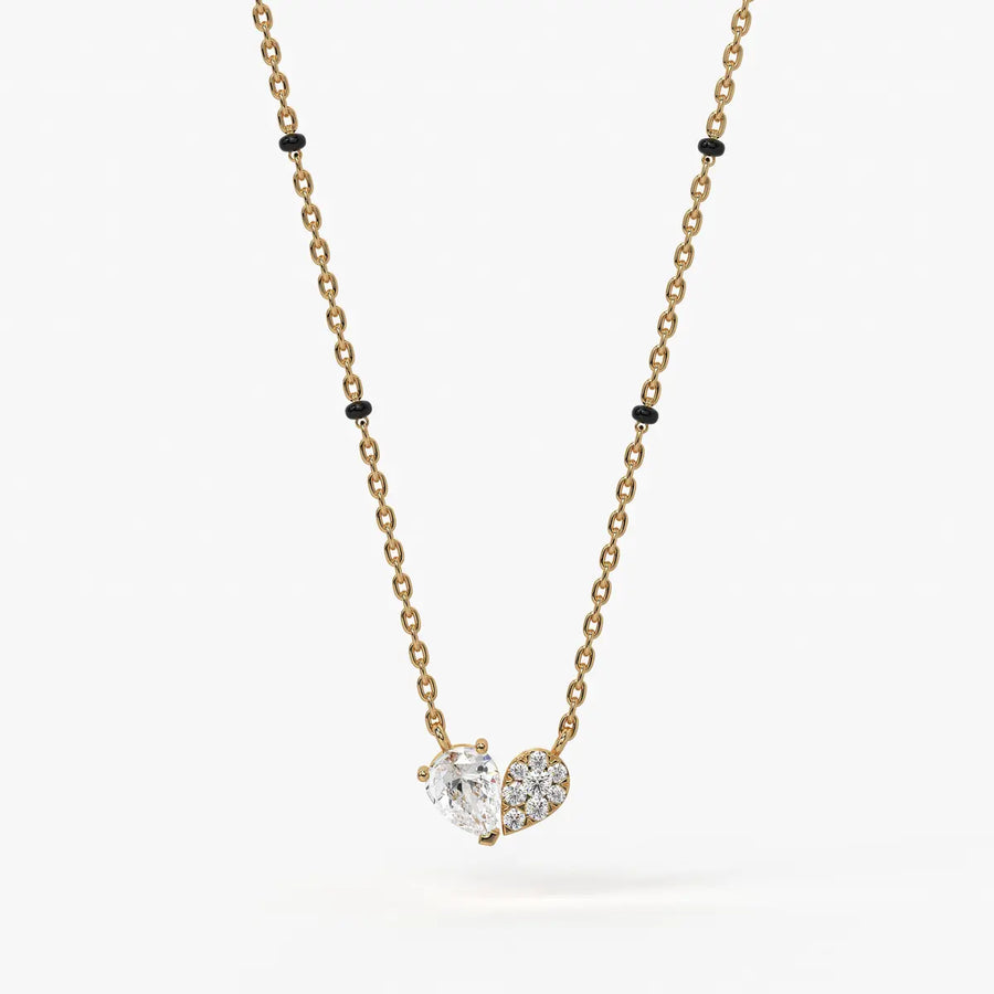 Oval Solitaire Pendant Mangalsutra