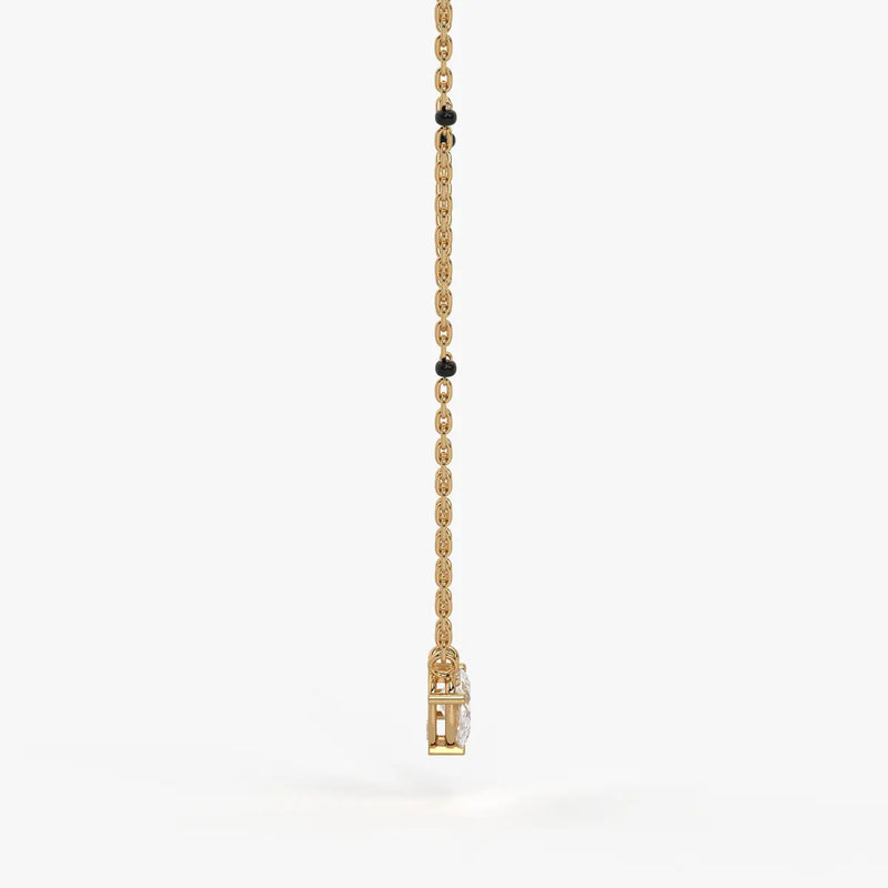 Oval Solitaire Pendant Mangalsutra
