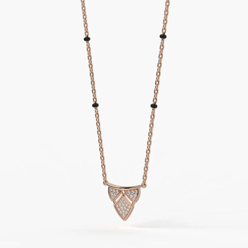 Chevron Shield Pendant Mangalsutra