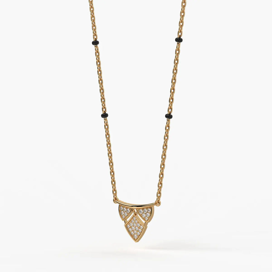 Chevron Shield Pendant Mangalsutra