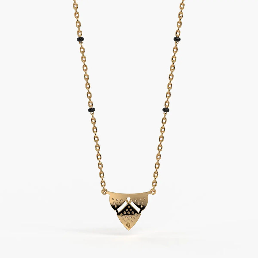 Chevron Shield Pendant Mangalsutra