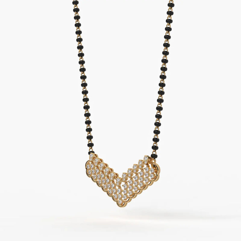 Chevron Cluster Mangalsutra Necklace