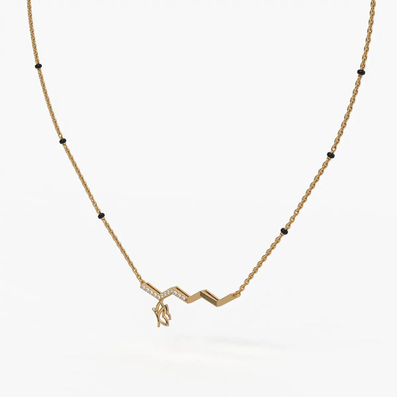 Averra Zigline Charm Mangalsutra Necklace