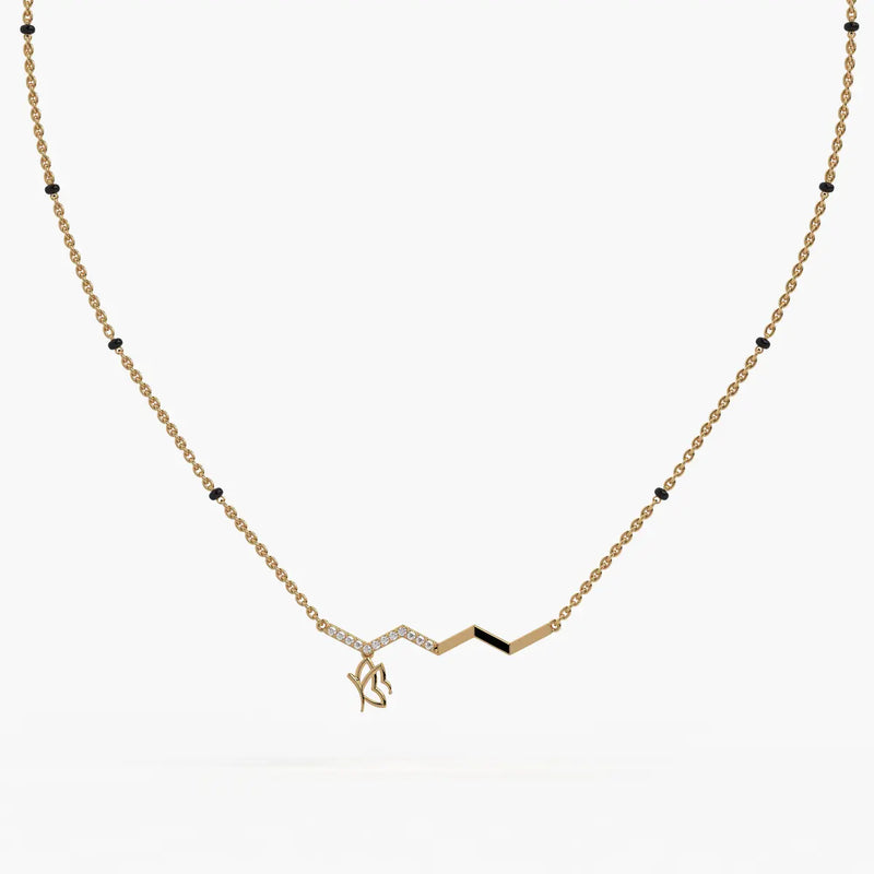 Averra Zigline Charm Mangalsutra Necklace