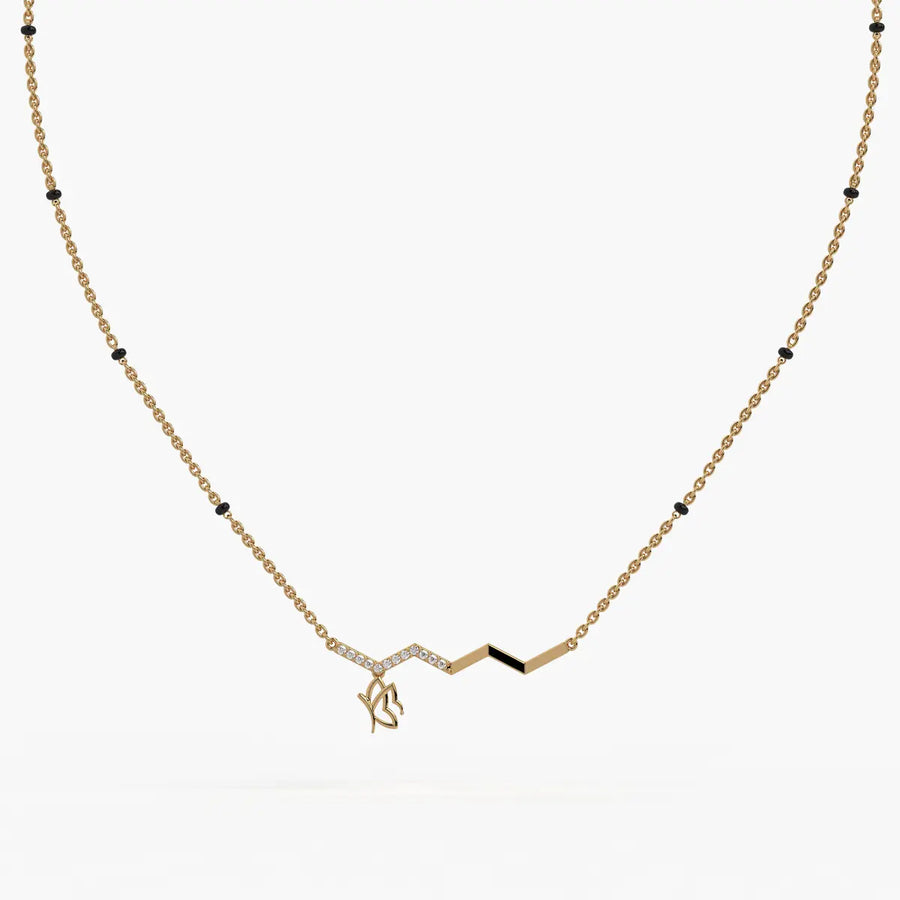 Averra Zigline Charm Mangalsutra Necklace