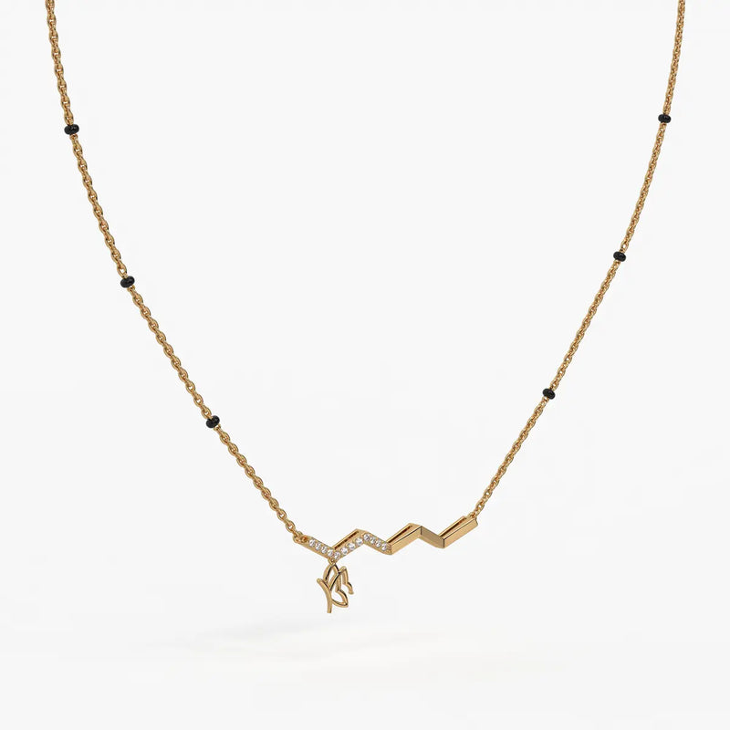 Averra Zigline Charm Mangalsutra Necklace