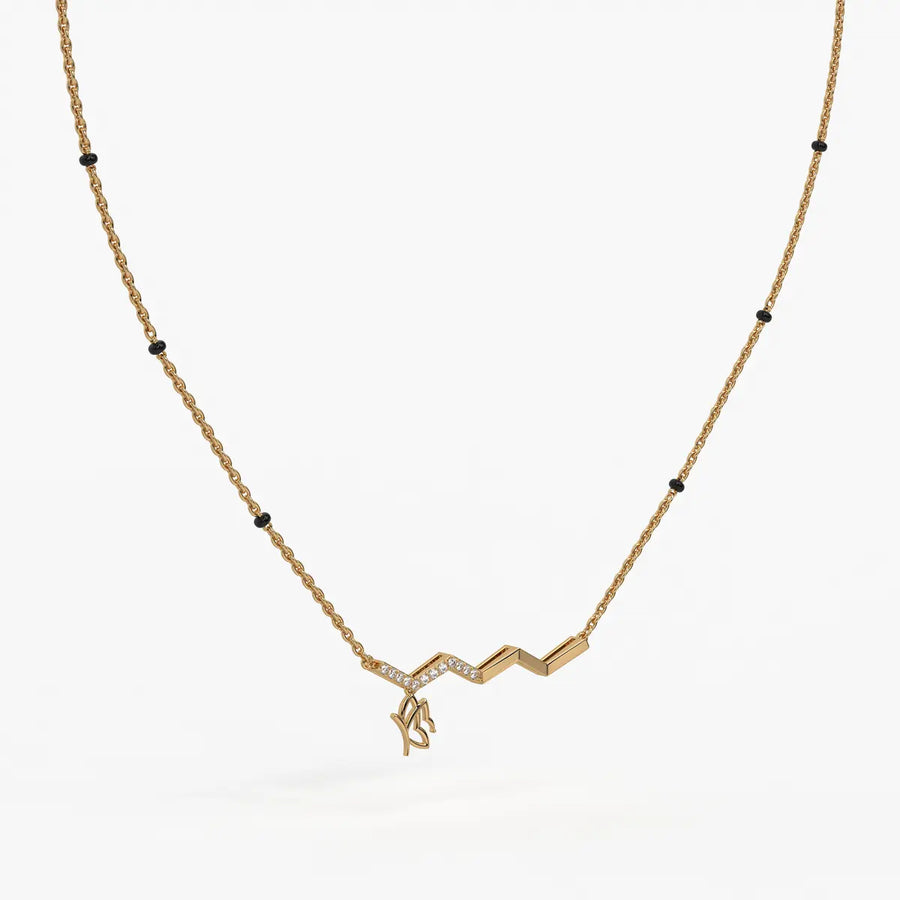 Averra Zigline Charm Mangalsutra Necklace
