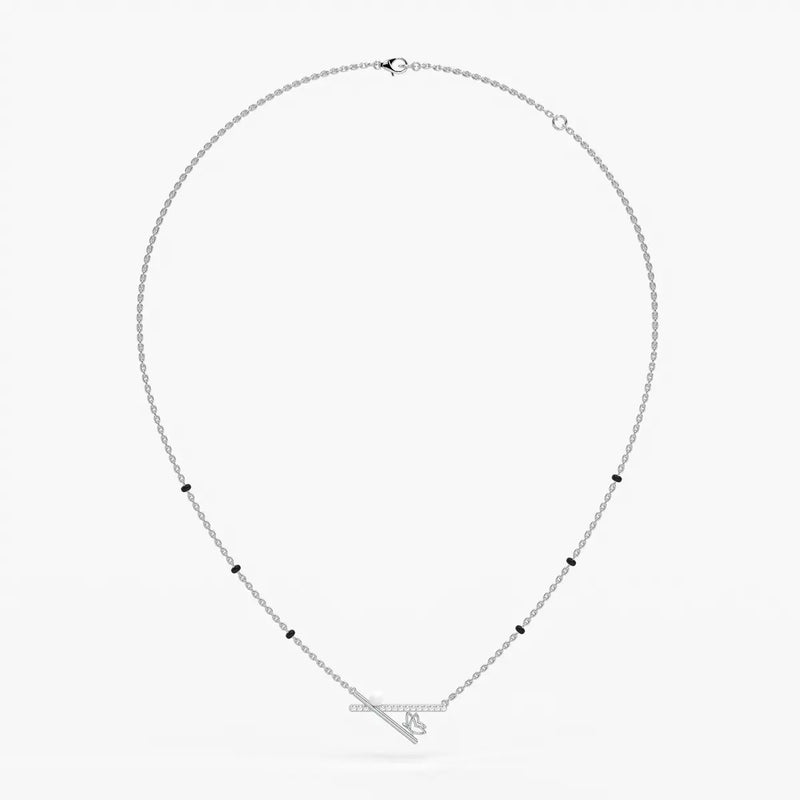 Pearl Accent Diamond Bar Mangalsutra