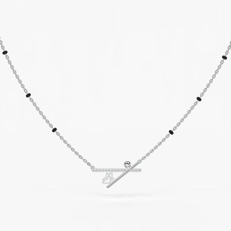 Pearl Accent Diamond Bar Mangalsutra