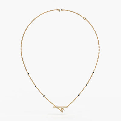 Pearl Accent Diamond Bar Mangalsutra