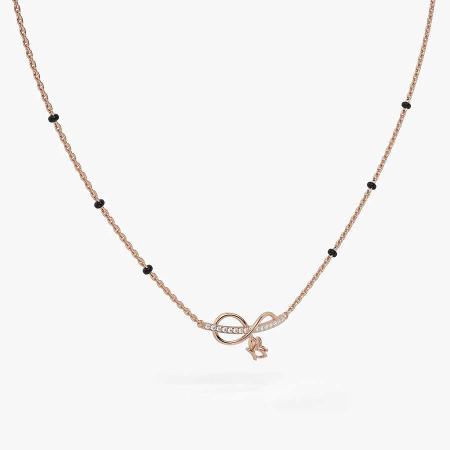 Luvirelle Diamond Bowdrop Mangalsutra Necklace