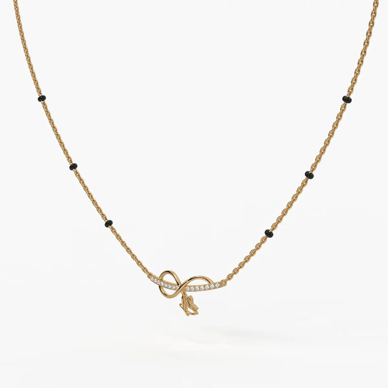 Luvirelle Diamond Bowdrop Mangalsutra Necklace