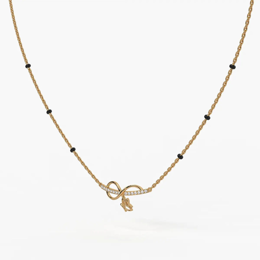Luvirelle Diamond Bowdrop Mangalsutra Necklace
