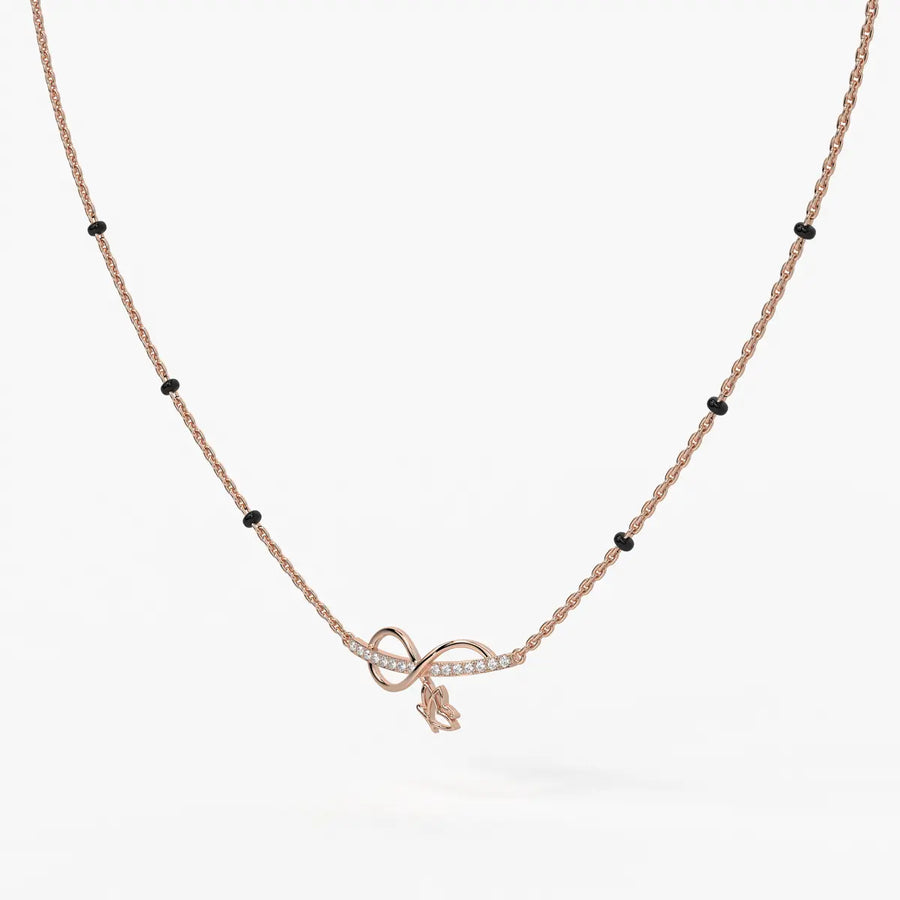 Luvirelle Diamond Bowdrop Mangalsutra Necklace