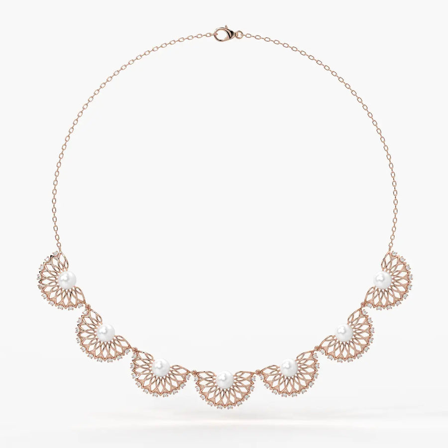 Pearl Fan Designer Necklace