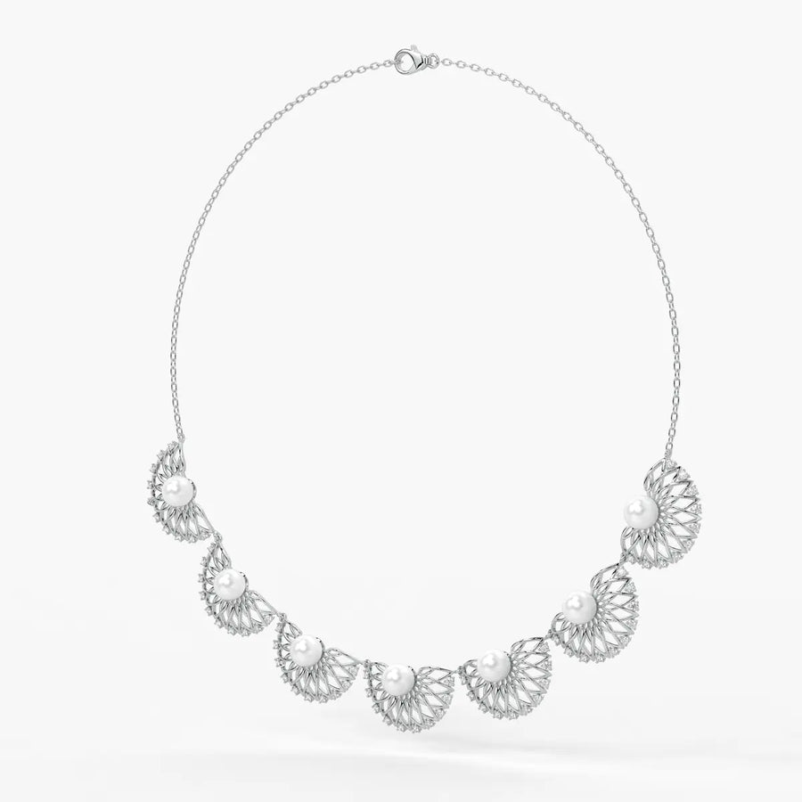 Pearl Fan Designer Necklace