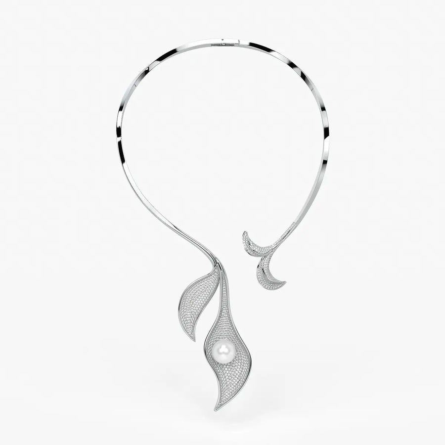 Flame Curve Statement Necklace